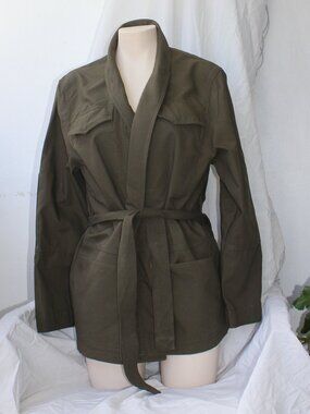 Aritzia Wilfred 100% cotton  army green wrap belt  jacket  women's size Medium